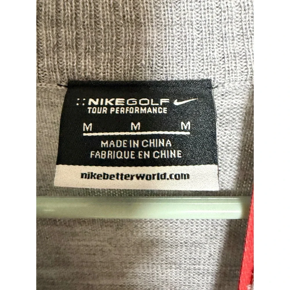 Nike Golf Tour Performance Merino Wool Quarter Zip Sweater Size M